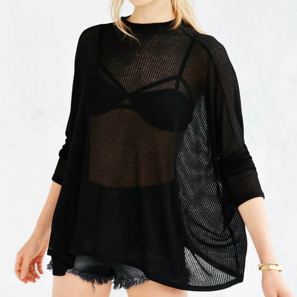 Silence + Noise Between The Lines Mock Neck Top